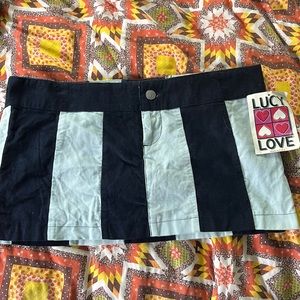 Awesome vintage nwt micro mini skirt super short blue striped corduroy y2k